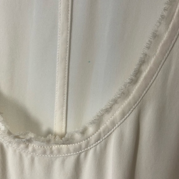 ❤️Veronica Beard Ivory Sleeveless Layered Top Raw Neckline Hem Sz 2 - Picture 6 of 7